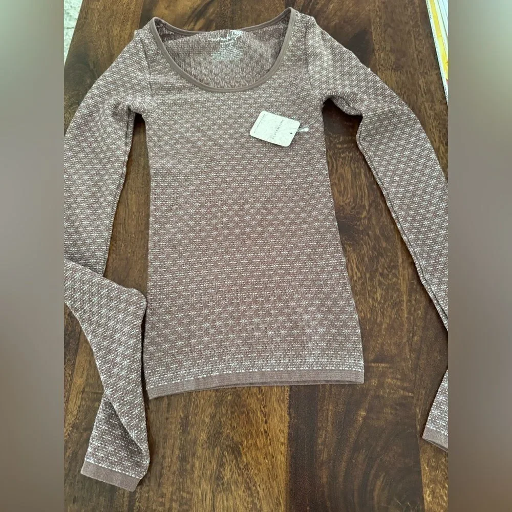 Free People Intimately Love Letter Long Sleeve Shaved Chocolate